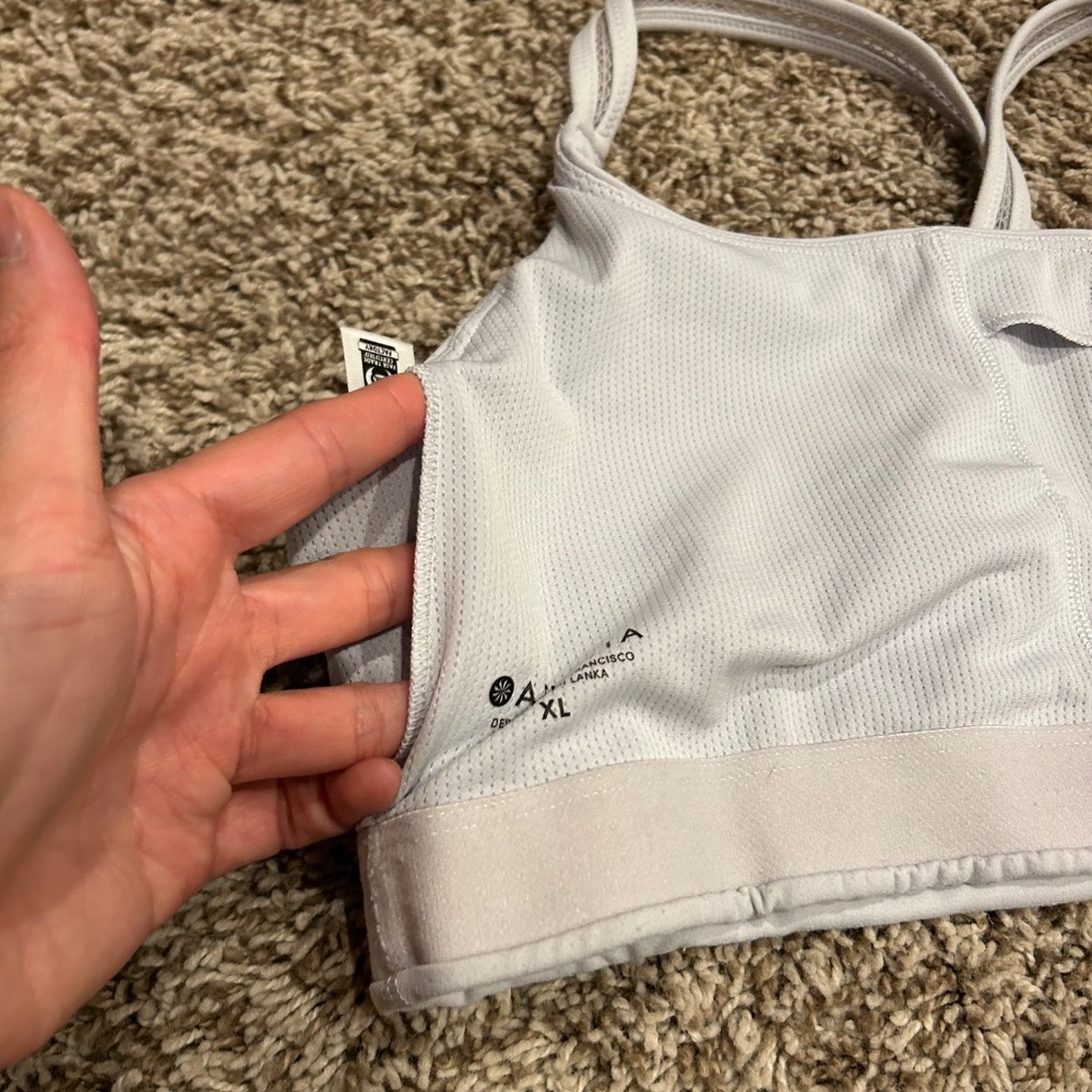 Athleta Light Gray Strappy Sports Bra Size XL - Picture 5 of 6